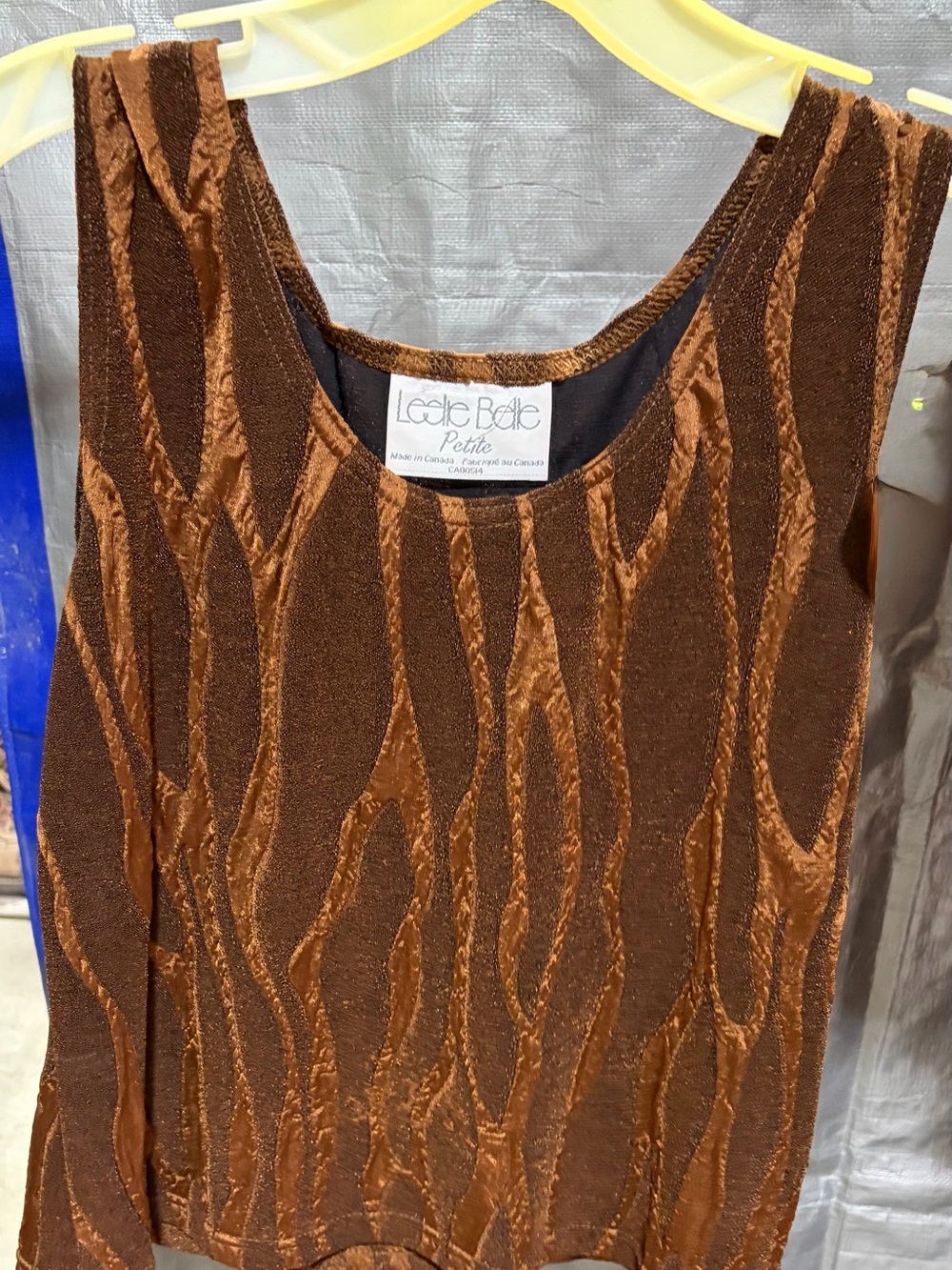 Brown Textured Tank Top